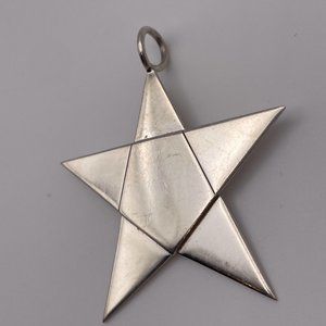 Vintage Large Sterling Silver Star Charm signed Leonora Doskow